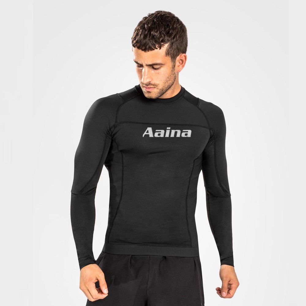 Long Sleeves Rash Guard Black