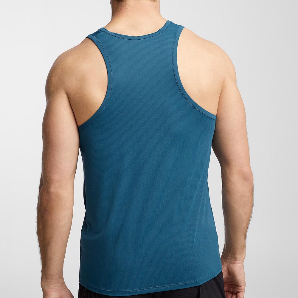 Solid-colour drop armhole micro-perforated tank top - Image 2