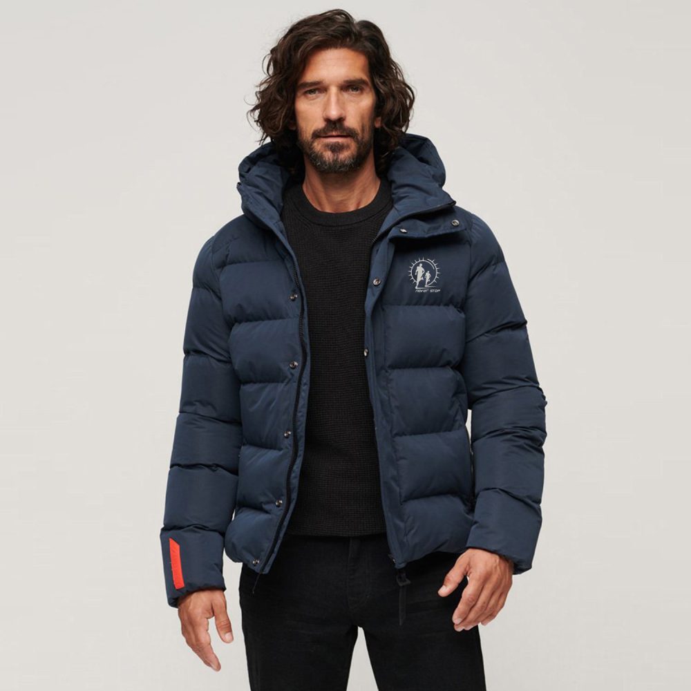 Hooded Microfibre Sports Puffer Jacket